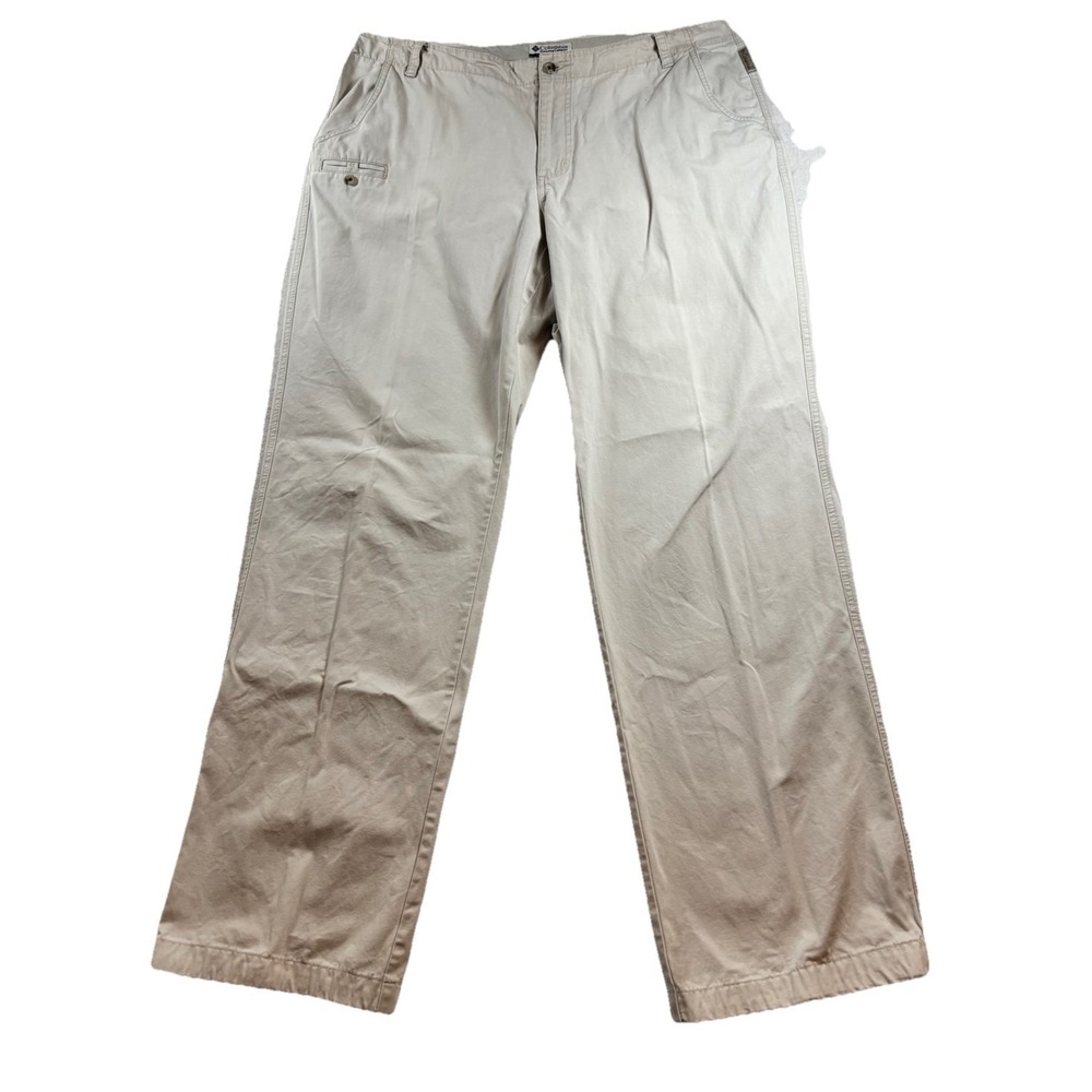 Columbia Pants Womens‎ 18 Long Khaki Cotton Flat Front Lightweight Outdoors Gorp